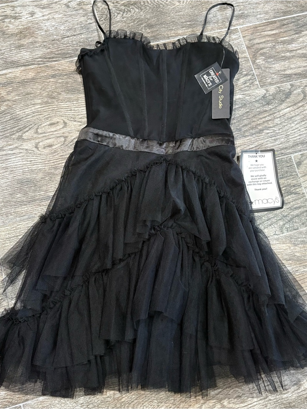 City Studio Black Juniors' Tiered Tulle Asymmetrical Party Dress Sz 3 Whimsigoth - Picture 8 of 15